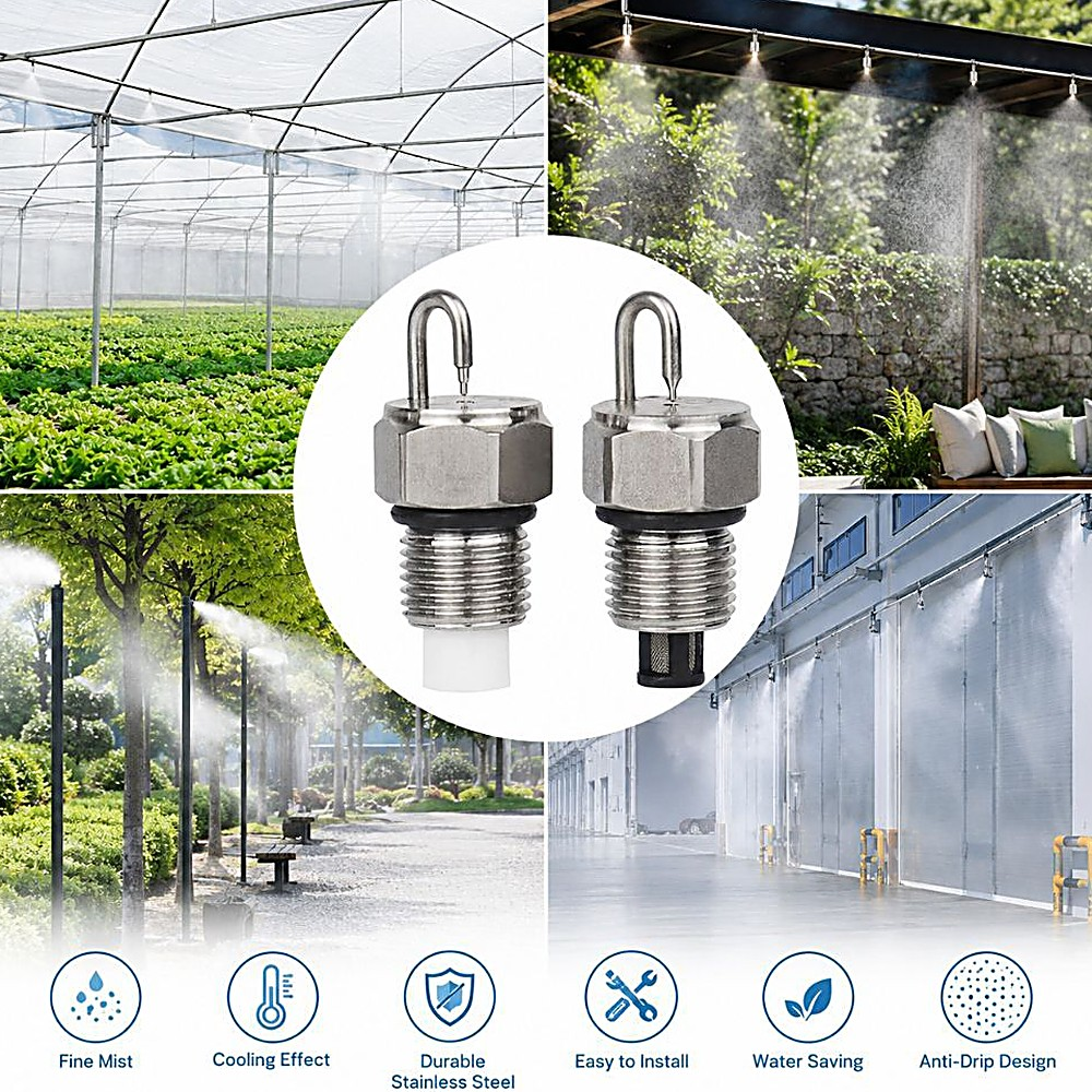 Béc phun sương áp cao RUBY HUTEX 0.15-0.5mm - inox 304 ren 1/8 - Béc sương mịn nhà màng