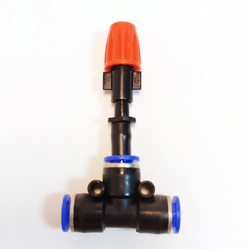 Bộ 3 món: béc cam phun sương 6mm + nối trơn gài 6mm + tê nối nhanh 8mm đã lắp sẵn