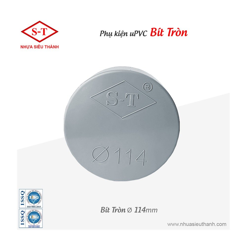 Bít tròn uPVC - bịt đầu ống nước phi 16 đến 250 (không ren)