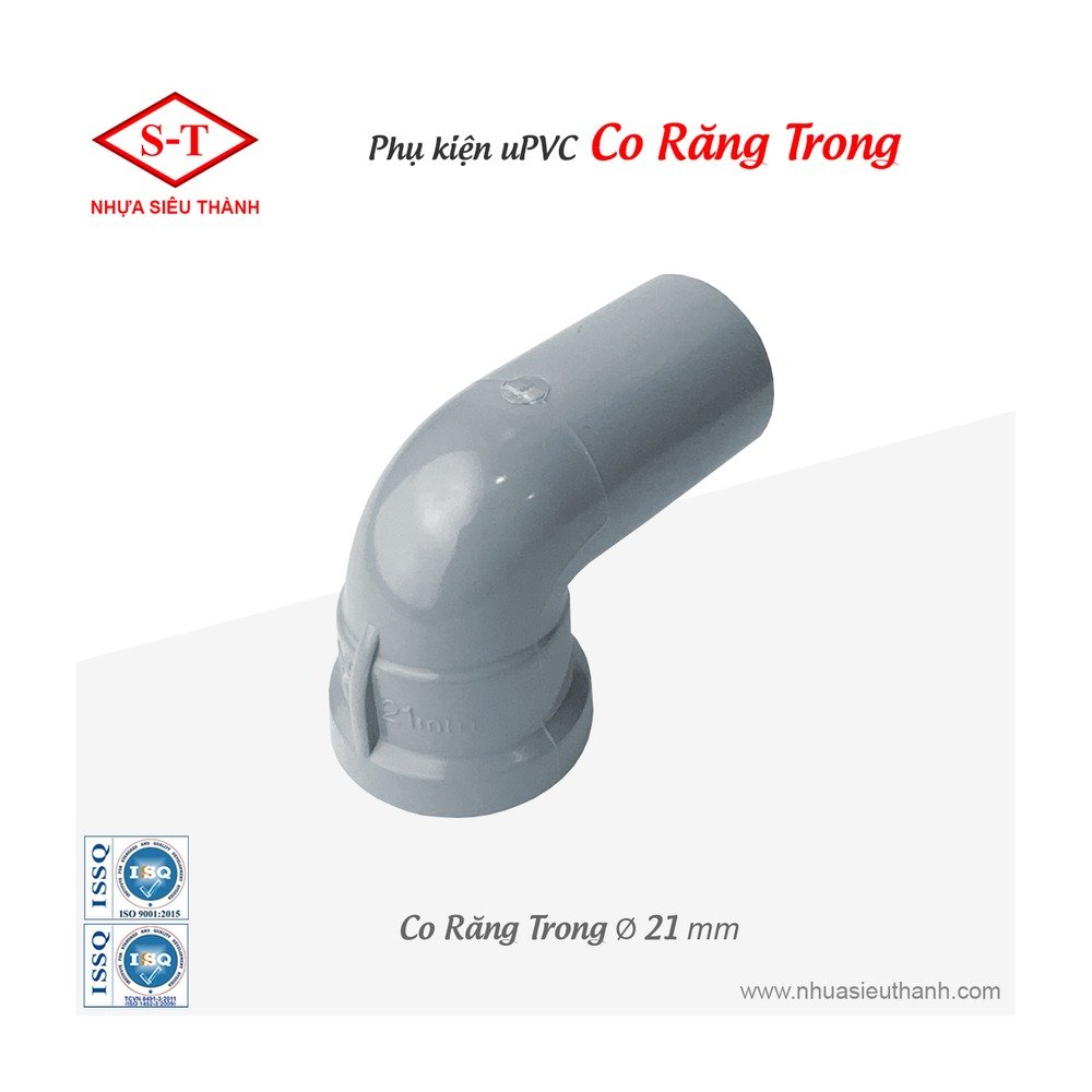 Co răng trong uPVC - co chuyển ren nối ống nước phi 21 đến 60