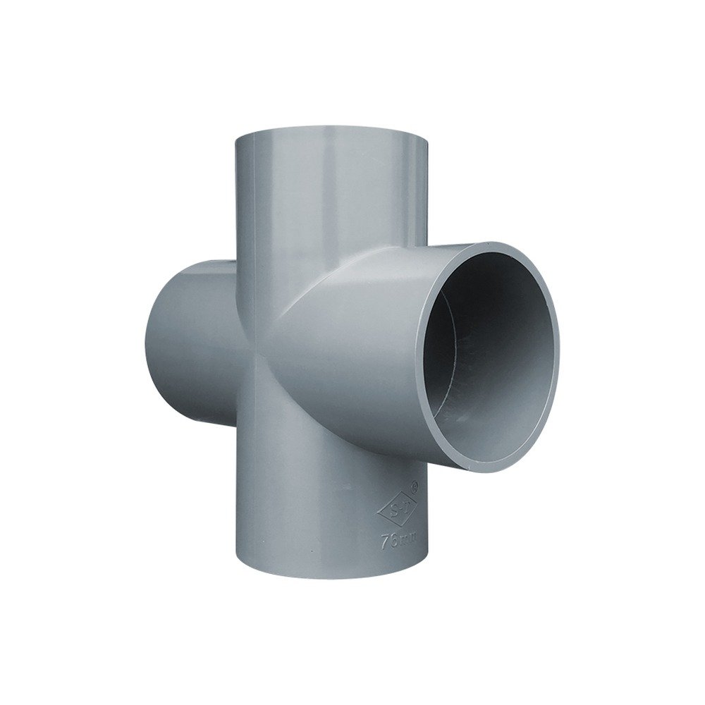 Chữ thập uPVC - chia 4 nhánh ống nước phi 16 đến 114