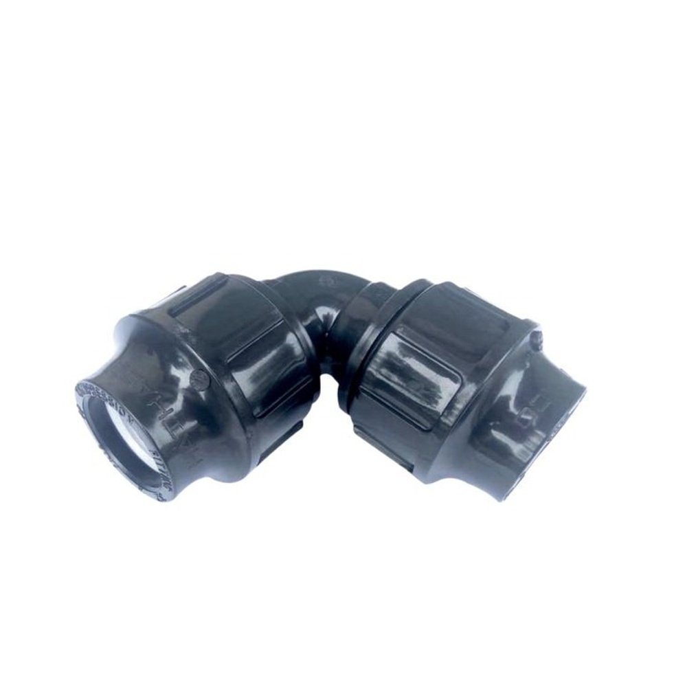Cút 90° HDPE khớp siết ron - rẽ vuông góc ống HDPE (Hà Thành)