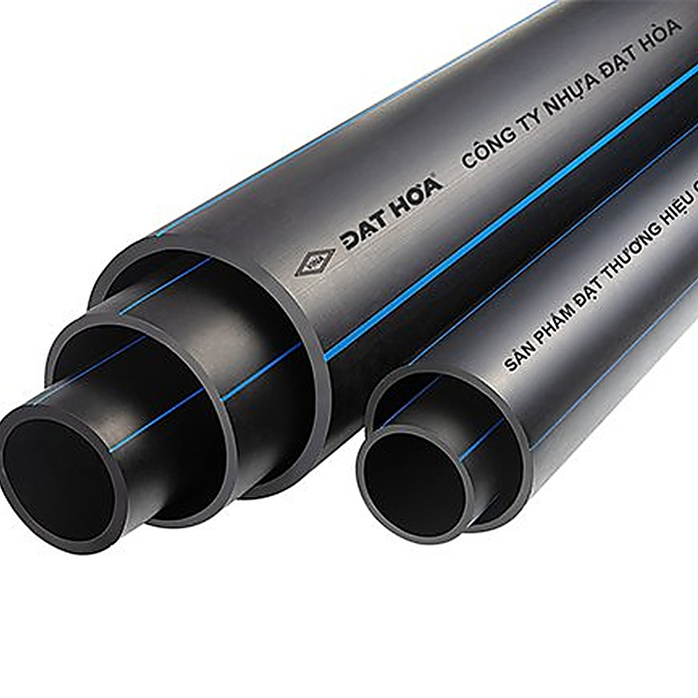 Ống HDPE 100 đen 2 sọc xanh Đạt Hòa dẫn nước - Tưới Kiến Toàn