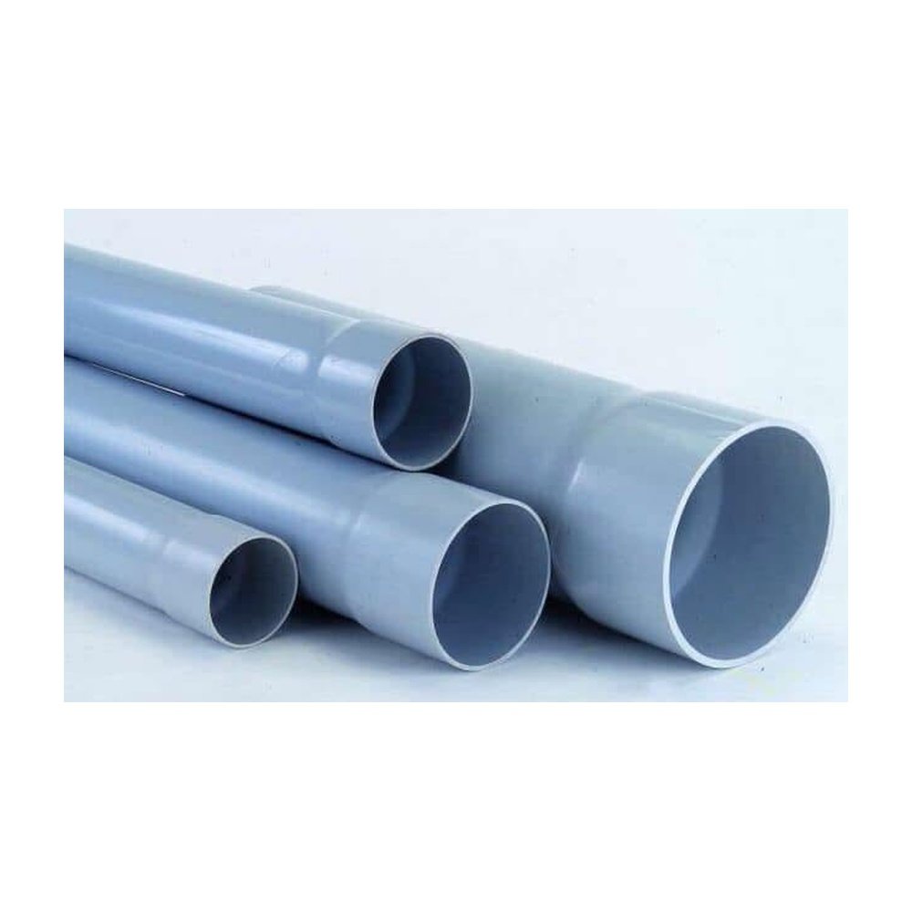 Ống PVC Gia Phát - 3 ống cứng màu xám đầu loe nền trắng