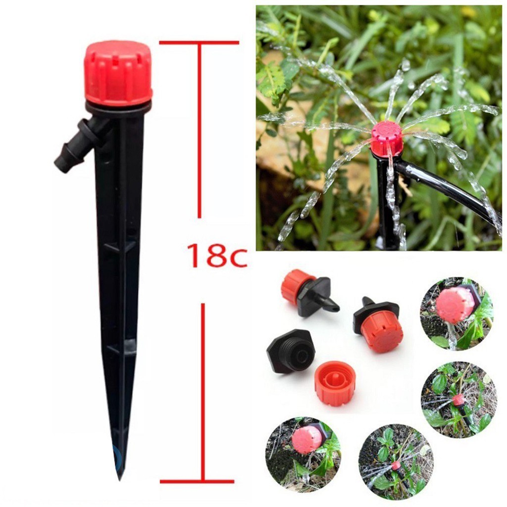 qbt-04 Béc tưới cây 8 tia gắn que cắm - tưới gốc cây ăn trái, vườn rau, chậu kiểng
