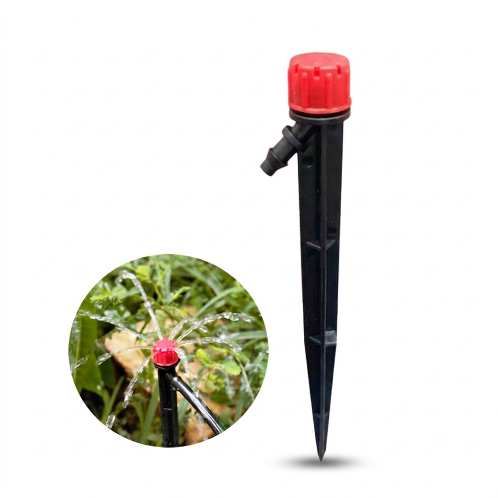 qbt-08 Béc tưới cây 8 tia màu đen - ren nối ống nhánh LDPE